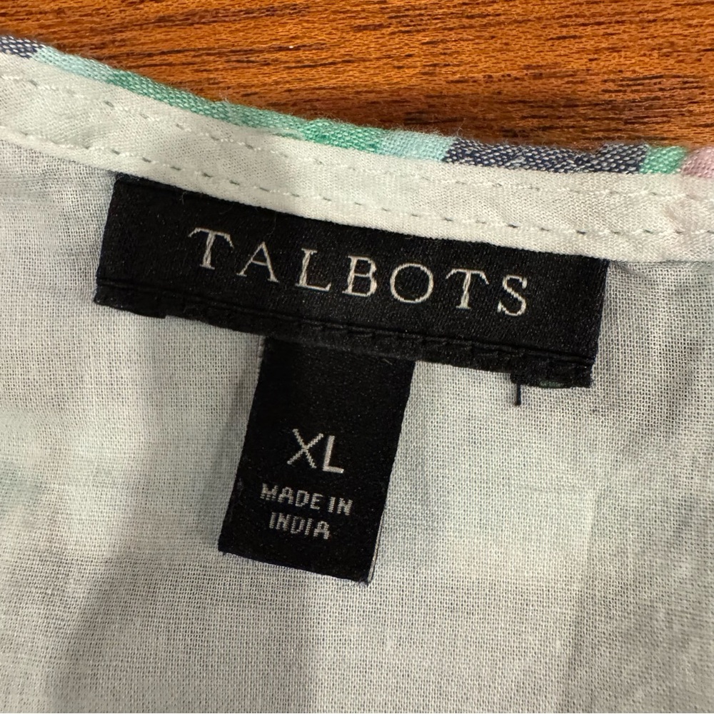 Talbots Madras Patchwork Sleeveless Back Button W… - image 6